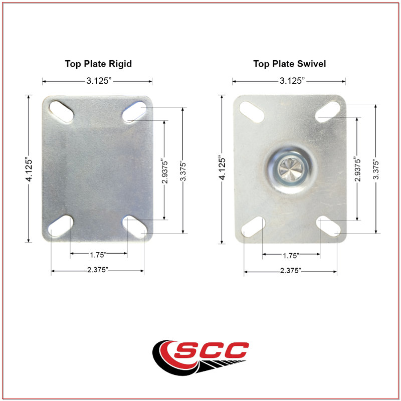 5 Inch High Temp Phenolic Wheel Swivel Top Plate Caster Set with 2 Brake 2 Rigid