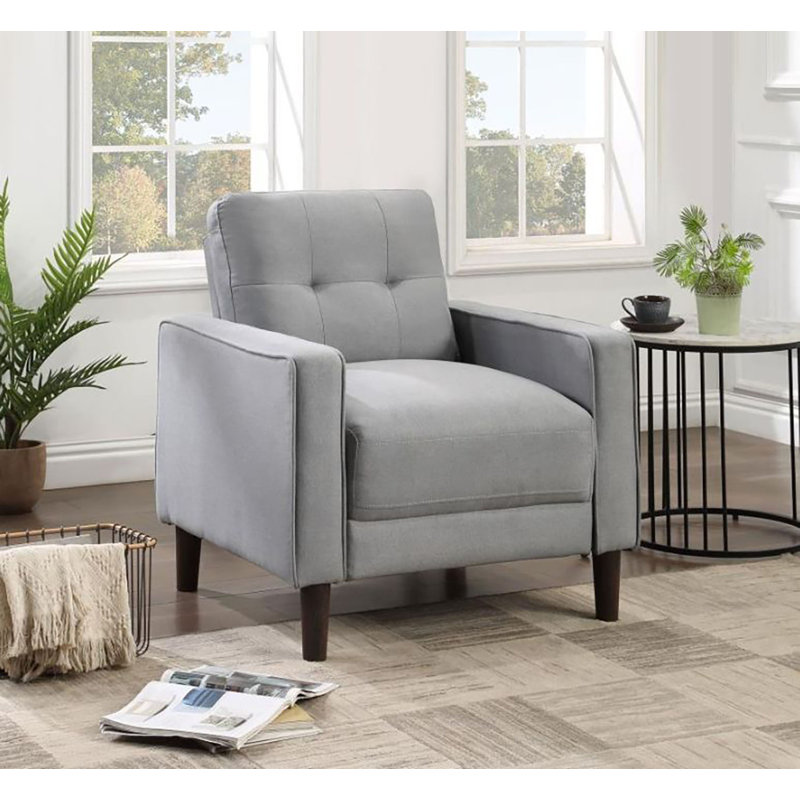 Chaise capitonnée Laired, Polyester gris