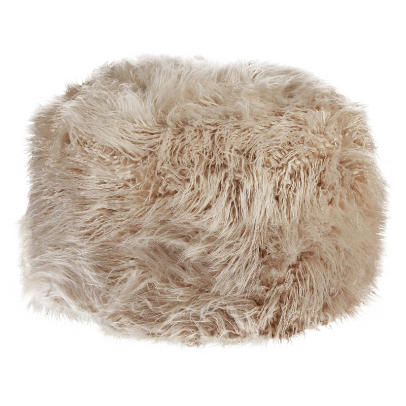 70cm Wide Round Solid Colour Pouffe Ottoman, Taupe