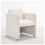Chaise de baril moderne avec assise rembourrée, chaise de cuisine d'appoint en tissu crème avec pieds en bois