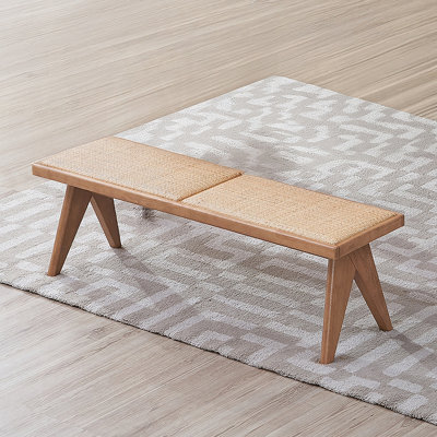 Banc en rotin sans dossier