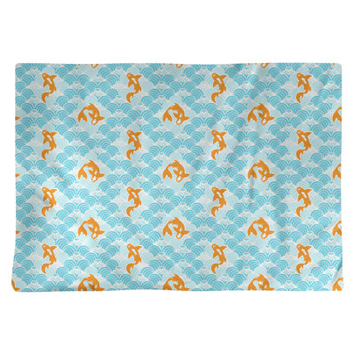 Napperon en coton 18 po Koi Fish and Waves