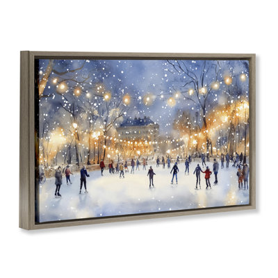 Ice Skating Under The Lights Floating Frame, design by Creative Studio