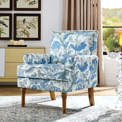 Chaise d'appoint avec garniture cloutée, pieds en bois massif, fauteuil de salon