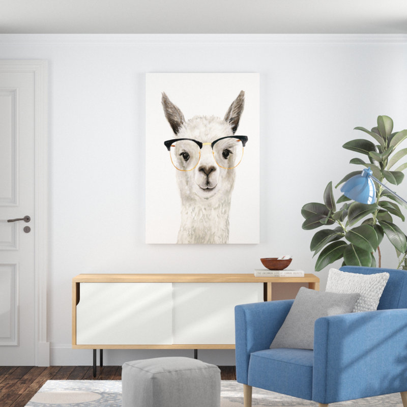 «Hip Llama IV», peinture sur toile, H 48 po x l 32 po, Toile tendue