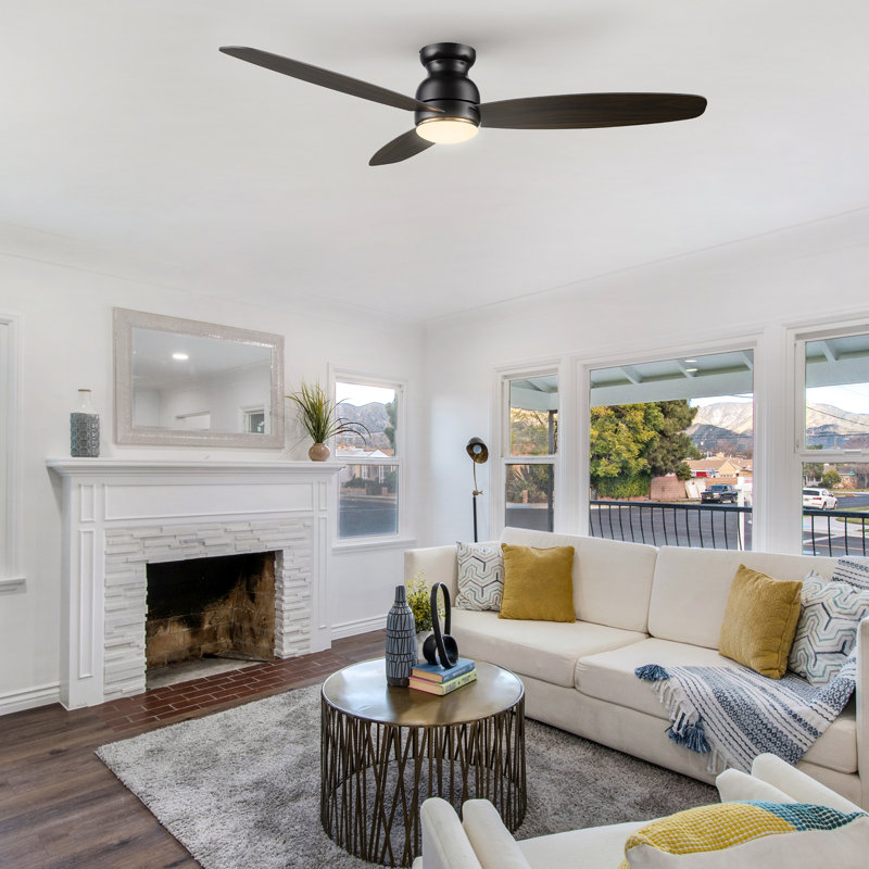 60'' Ceiling Fan with LED Lights, Black/Beige