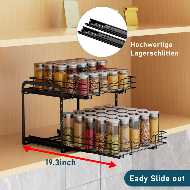 Spice Rack, 23.7cm H x 27cm W x 28.4cm D, Grey