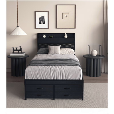 Twin Bed Frames With Headboard, Spacious Storage Drawers, And Smart Features For Modern Bedrooms