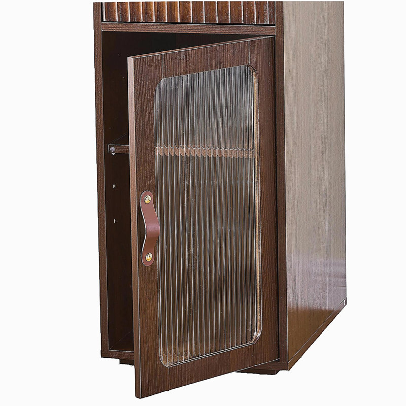 Élégante coiffeuse avec miroir lumineux réglable 3 modes, coiffeuse moderne avec grandes tablettes, tiroir et canette, noyer