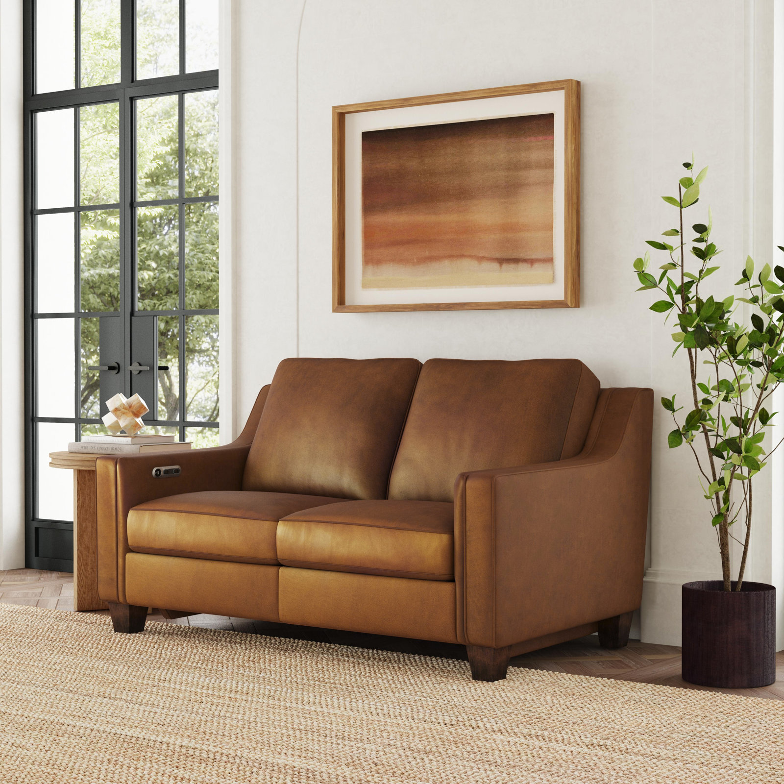 Finnegan 3-Piece Leather Reclining Living Room Set, Brown