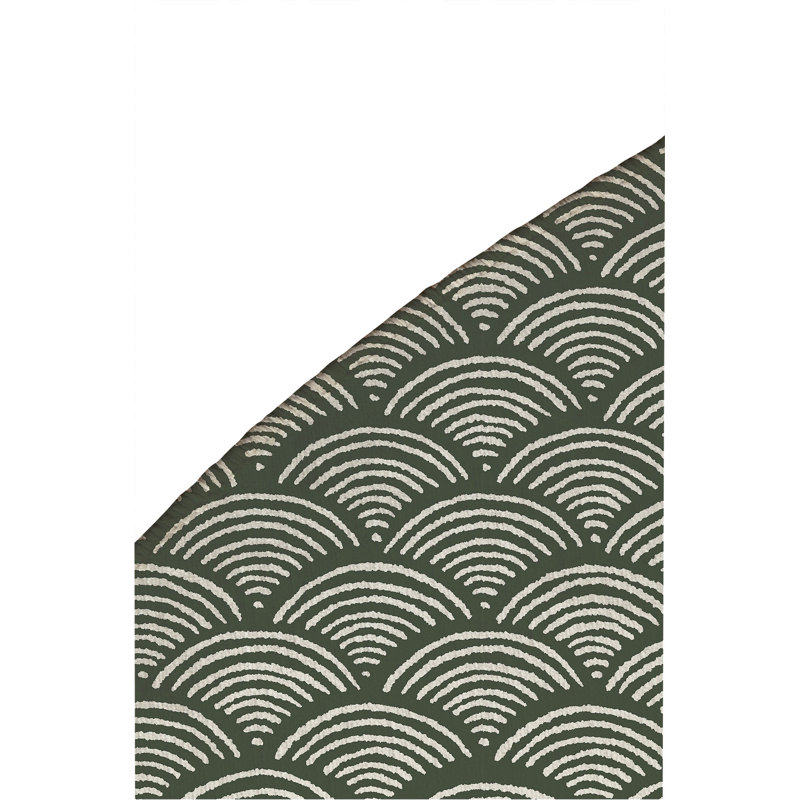 Rolling Waves Non-Slip Outdoor Rug, Round 5'