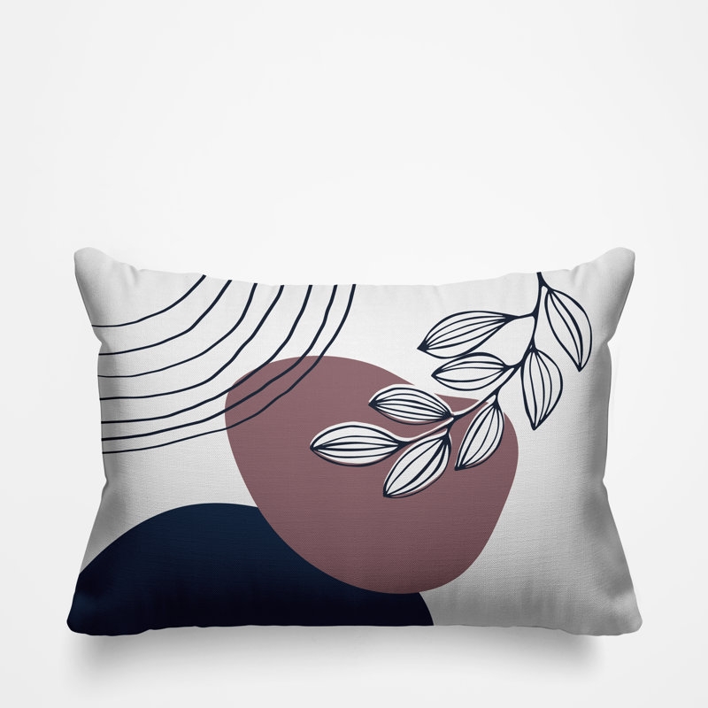 Coussin intérieur / extérieur Lupita, Mauve / bleu marine