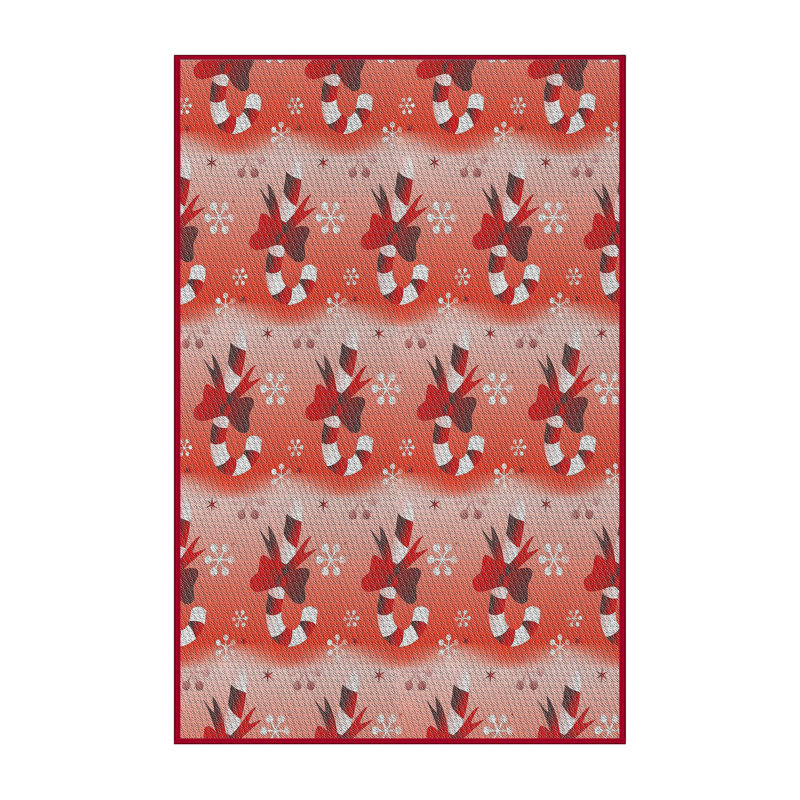 Tapis orange à motif/pêche, Rectangle 5 pi x 7 pi