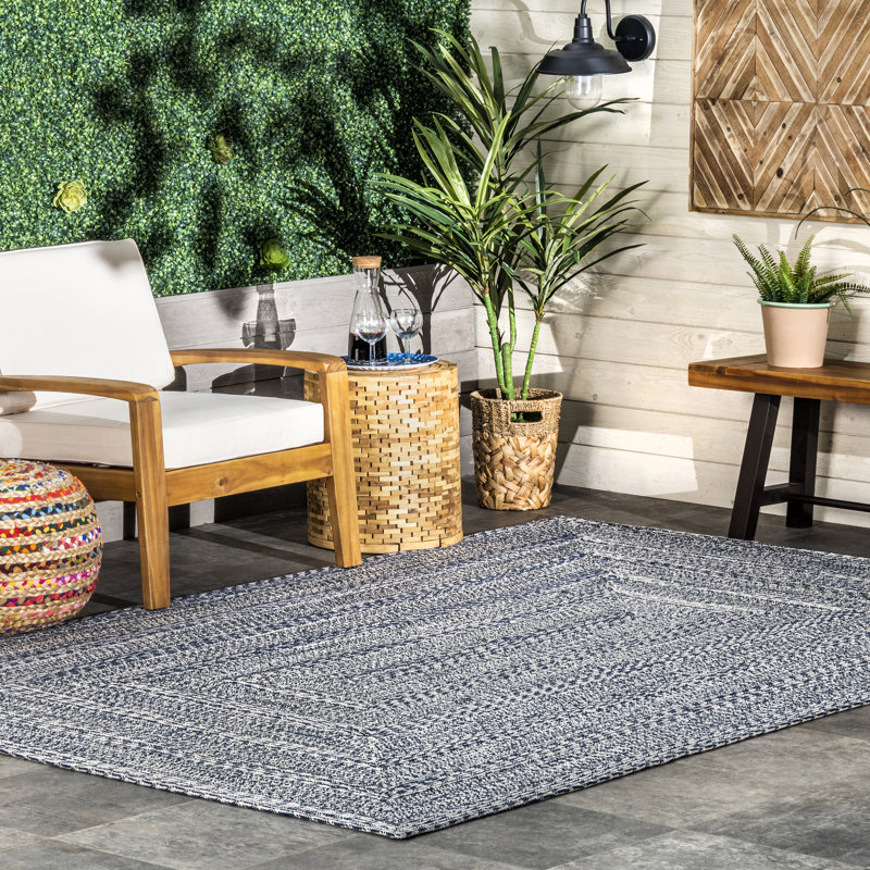 Tapis intérieur / extérieur bleu Josefina, Rectangle de 5 pi x 8 pi