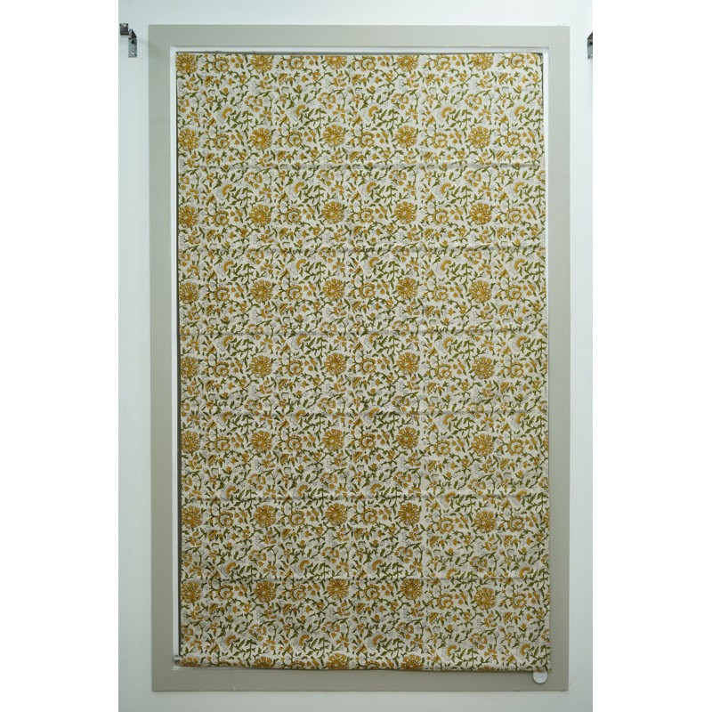  Abat-jour romain en lin et viscose à motif floral 100% occultant Boho, L 26 po x L 108 po