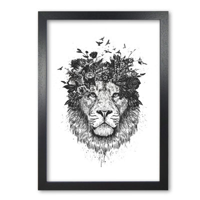 Floral Lion 1 Piece Wall Art