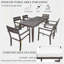 Ensemble de salle à manger 7 pièces en bois d'acacia avec chaises empilables, coussins amovibles et table spacieuse pour une utilisation intérieure et extérieure.-411834942