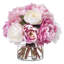 Pink And Cream Peonies In Glass Cylinder Vase