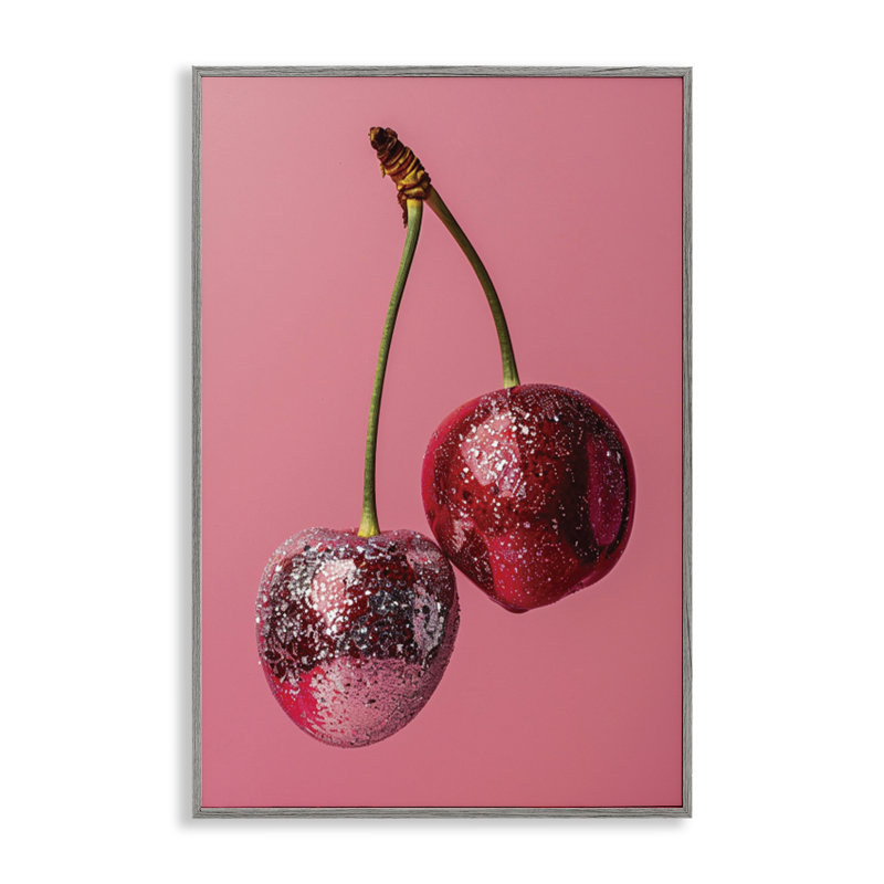 Paire de cerises éblouissantes, estampe numérique, design par LSR Design Studio, H 30 po x l 20 po