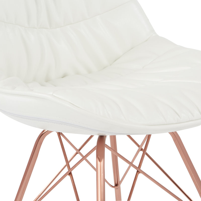 Chaise d'appoint touffetée 19,75 po Alois, Similicuir blanc