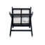 Tabouret de bar à dossier en plastique tissé gris crème de 27 po de hauteur - siège en tissu rembourré de mousse et structure en bois d'hévéa durable-395521612-395521613
