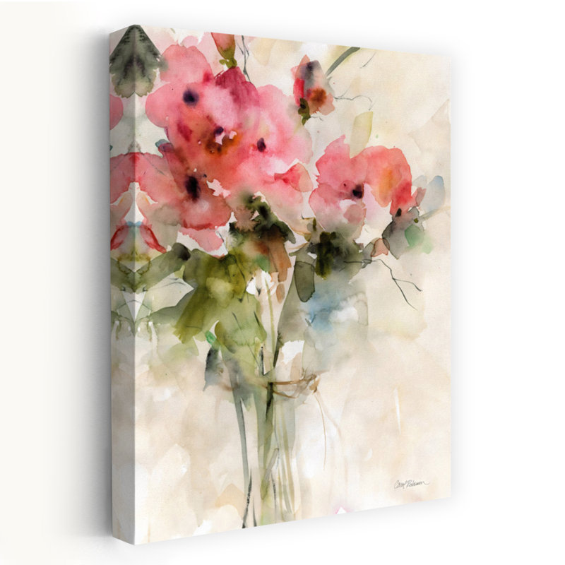 Décontracté Bouquet I, contemporain, élégant, moderne, hortensia, pivoine, nature, printemps, art mural, H 36 po x l 24 po