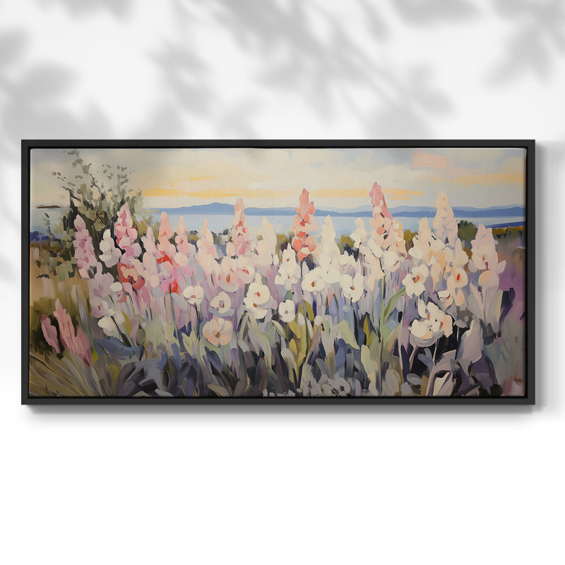 Botanical Series-CCXCV III - Toile tendue avec châssis encadré - Prêt à être accroché, Noir, H 21 po x l 41 po