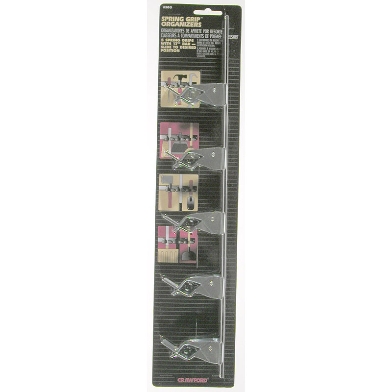 Rangement à 5 prises spring, Plaqué zinc, 20,13 po x 3,75 po x 4,75 po