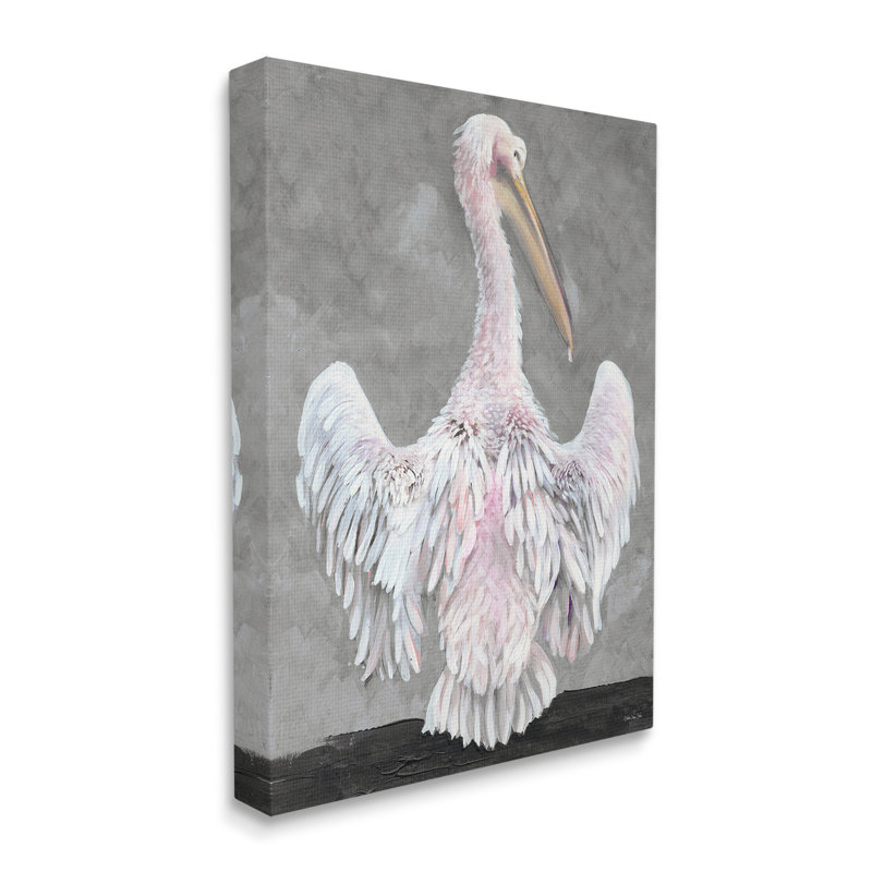 Art mural sur toile Pelican Flapping Wings par Steller Design Studio, H 40 po x l 30 po