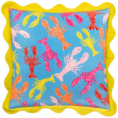 Crustaceans Abstract Square Throw Pillow Cover