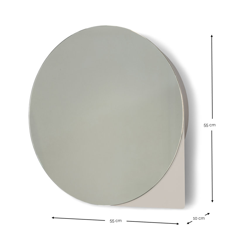 Spinder X BUDDE Steel Mirror, 55 cm H x 55 cm W, Beige