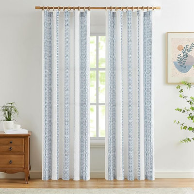Rideaux en lin à passe-tringle Boho
