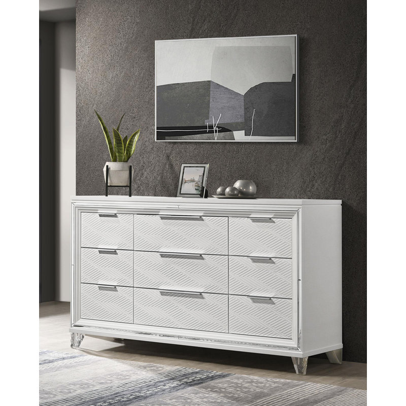 Commode 9 tiroirs blanche