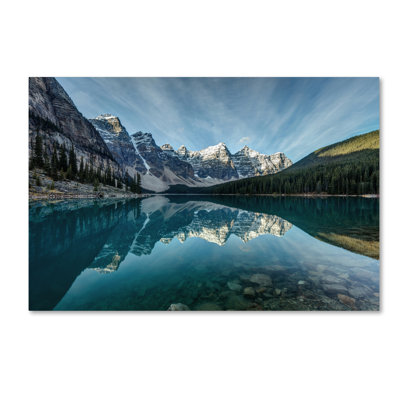 Art mural sur toile tendue - «Moraine Lake Reflection» de Pierre Leclerc pour décoration de salon, de chambre à coucher ou de bureau - 12 x 19