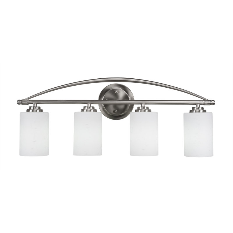 Albreda 4-Light Vanity Light, White Muslin, Dark Granite