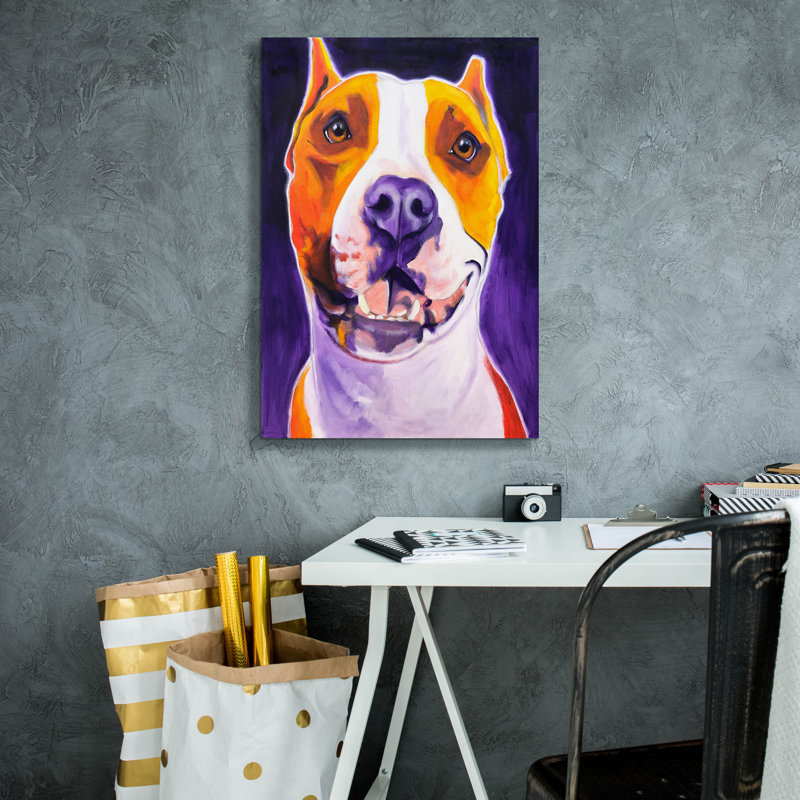 «Pit Bull - Rexy» par Dawg Painter, H 26 po x l 18 po x P 0,75 po