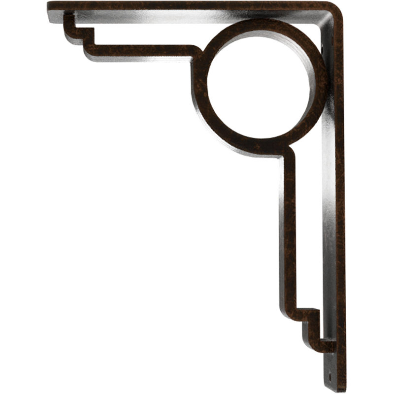 Support en fer forgé Maria, H 8 po x l 2 po x P 5,5 po, Bronze vieilli