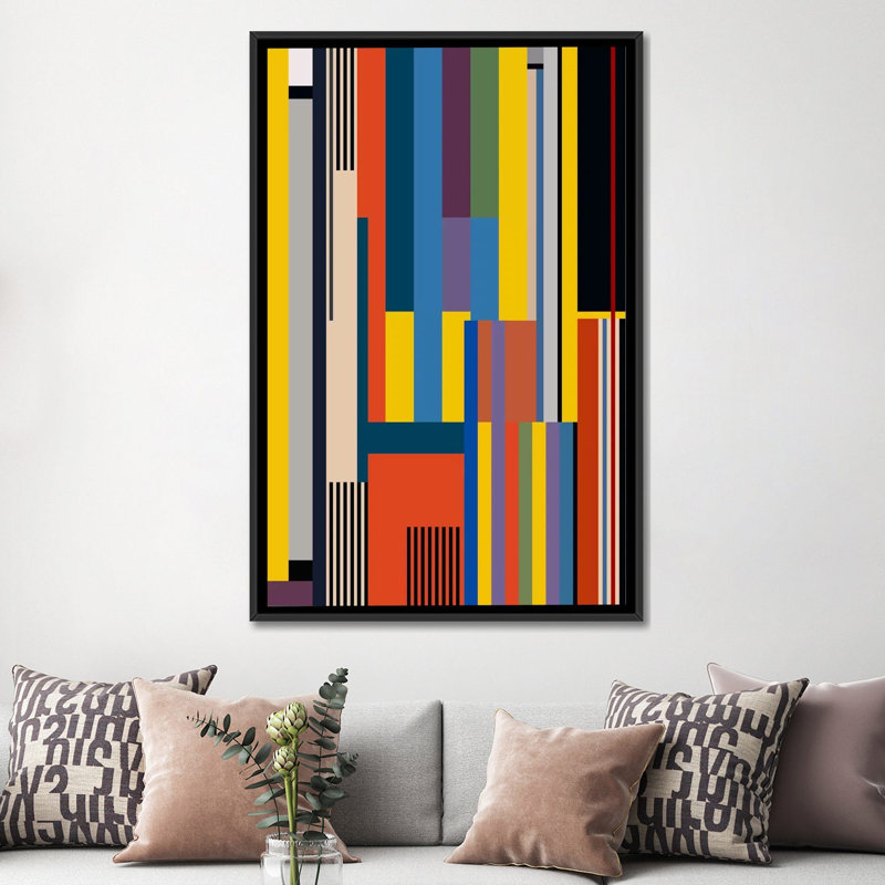 «Bauhaus Rising», impression sur toile, H 60 po x l 40po x P 1,5 po, Toile avec cadre noir, Pas de tapis