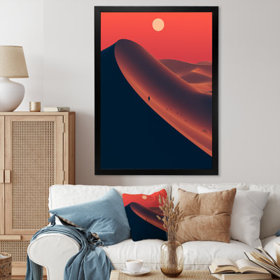 Désert, lever de soleil, horizon sur la planète Mars VI - Désert, art mural