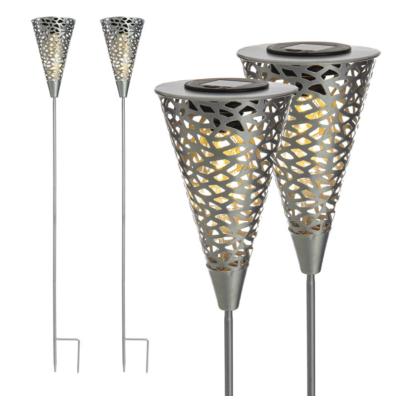 Almestica Grey Solar Powered Integrated LED Metal Pathway Light Pack