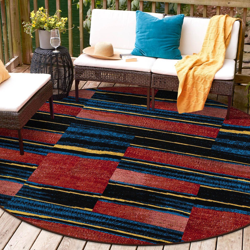 Keazia Indoor/Outdoor Area Rug, Round 5'1"