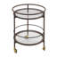 Chariot-bar rond avec tablettes en verre