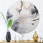 Blanc et gris ondulations de pierre I - art mural rond en marbre abstrait-88628063