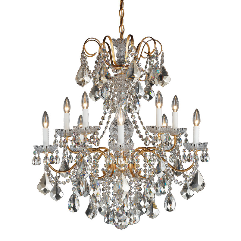New Orleans 10 Light 28in x 31in Chandelier in Heirloom Gold with Clear Radiance Crystals, Czech, French Gold