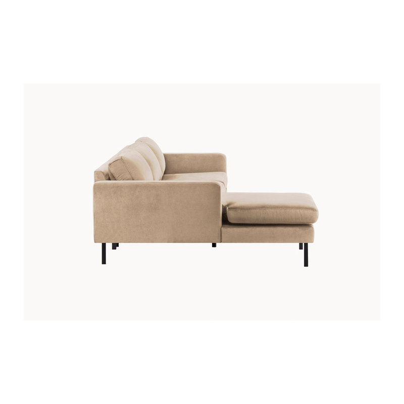 Cobden Corner Sofa, Cream Polyester Blend, Left Hand Facing
