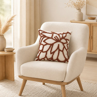 Housses de coussin décoratif en chenille 18 x 18 po, motif floral touffeté