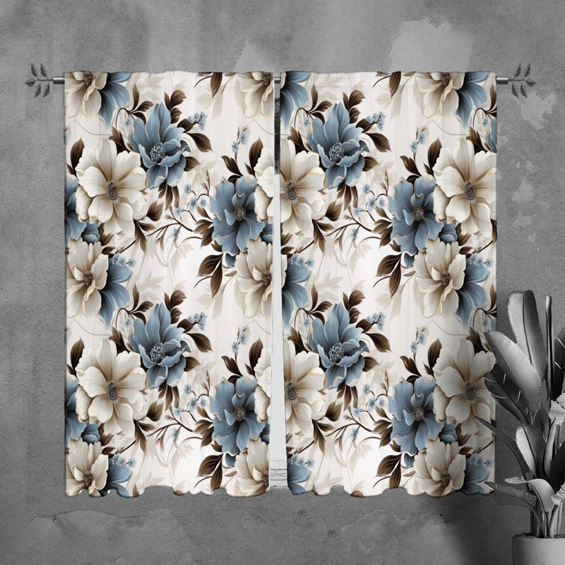 Rideaux à motif floral - 6109, L 20 po x L 82 po