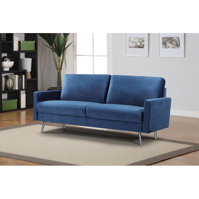 Barstow Upholstered 74.02'' Sofa, Dark Blue