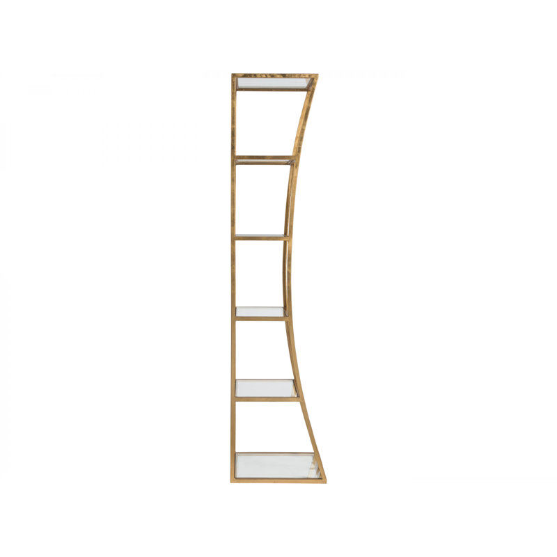 Metal Designs Ellipse Etagere, (5 Shelves) 80" H x 18" W x 19" D, Gold Leaf