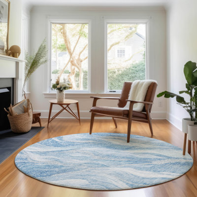 Tapis bleu Prisco lavable à la machine de qualité supérieure